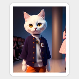 Cat Model - Modern digital art Sticker